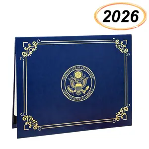 US Citizenship Certificate Holder | American Citizenship Gifts | Naturalization Certificate Padded Holder with Cover. Golden Great Seal of the United States
