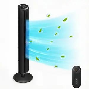 COWSAR Tower Fan — Featuring remote control Operation, 6-speed airflow Adjustment, and a 24-hour timer. Equipped with an LED Display and Wide-angle Oscillation, It is suitable for Bedrooms, Offices, and various indoor Environments.