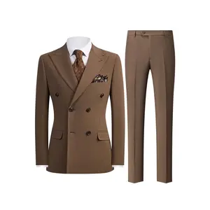 Men's Solid Color 2-piece Suit, Suitable for Occasions Such As Proms, Weddings, and Parties, Includes A Suit Jacket, and Trousers, Slim Fit. Formal Outfit