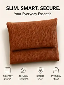 My bulky wallet is GONE! 🤯 Slim PU Leather Card Holder fits EVERYTHING" 1pc "TikTok Viral Minimalist Wallet | Holds Cash, Cards & No Bulk!" "This $10 Card Holder Changed My Everyday Carry Forever 😍