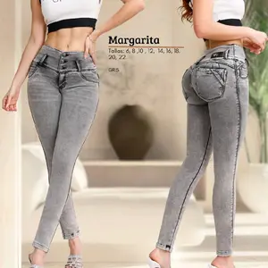 jeans colombiano original Ximenas'kEveryday lebanta gluteo  Basic High-Waisted Cargo Jeans for Women - Stylish Gray Denim with Pockets - Comfortable & Trendy Fit Womenswear  Pants