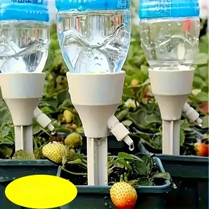 10pcs automatic plant drip irrigation set, adjustable water flow, suitable for indoor and garden plants, compatible with standard European and American threaded bottles, efficient potted plant watering system, no batteries