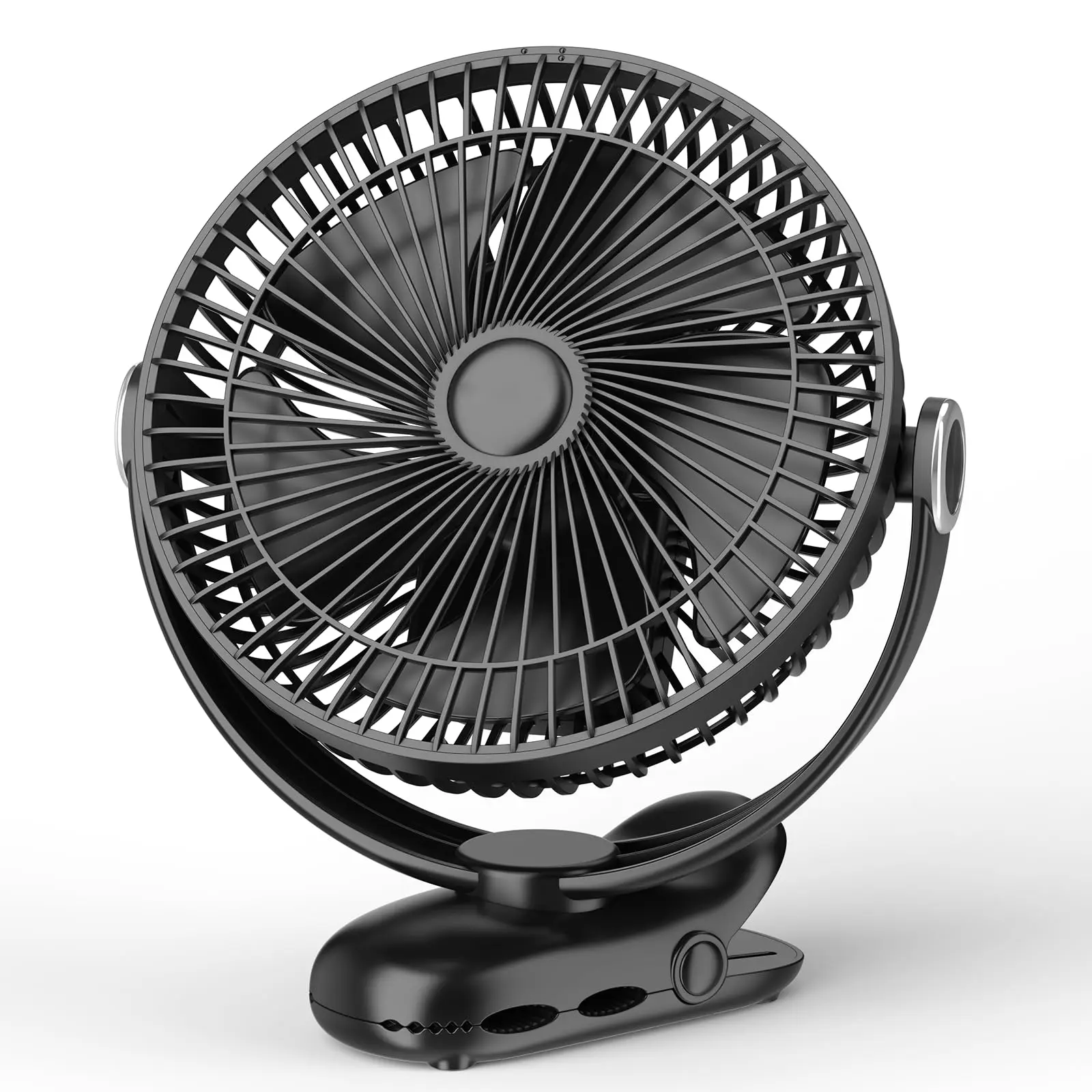 10000mAh 30hrs Portable Fan Rechargeable, 8-Inch Battery Operated Clip on Fan, USB Fans, 4 Speeds, Strong Airflow, Sturdy Clamp for Golf Cart Office Desk Outdoor Travel Camping Bed Truck Treadmill Personal Fan Rechargeable Rechargeable Adjustable Fan