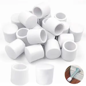 20 PCS 0.39 Inch White Rubber Door Stop Caps Replacement Tips for Door Wall Protection