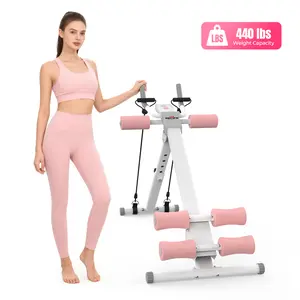 RELIFE SPORTS Foldable Adjustable Ab Trainer with LCD Monitor 5-Level Height 440LBS Capacity Home Gym Equipment for Women Ideal New Year Gift