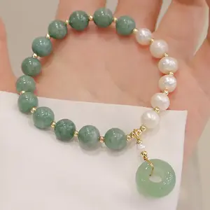 High quality Natural Jade Bracelet With Green Dount Charm Blue Water Jade For Daily Wear jade bracelet