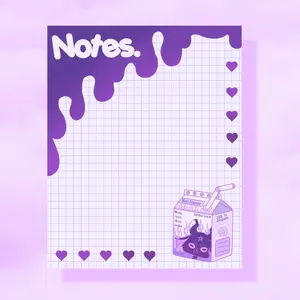 Baphomet Juice Notepad - 5x4 inches, 50 Pages, Tearaway, Pink/Purple, Handmade for Planning and Everyday Use