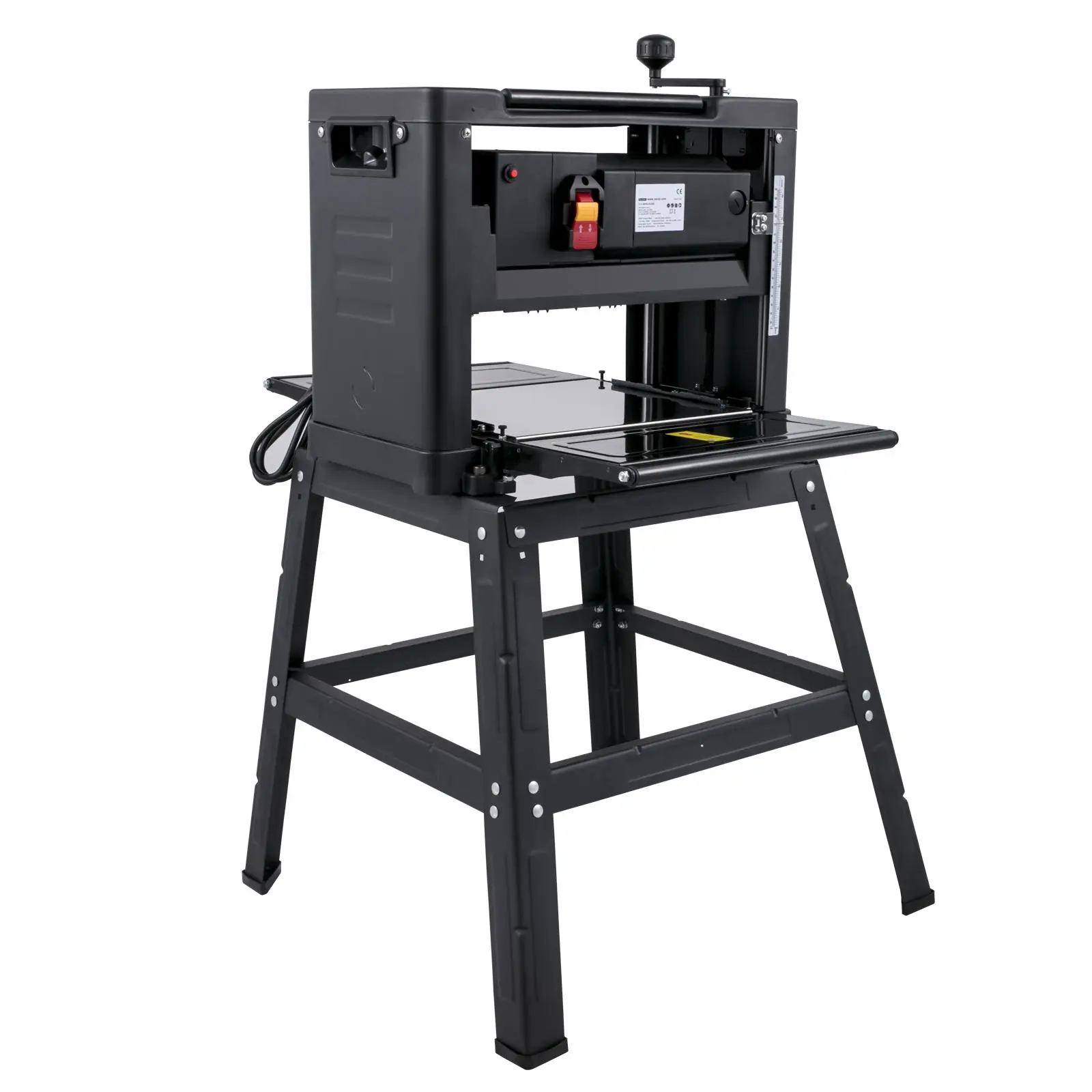 【summerfinds】VEVOR Thickness Planer 12.5 inch Wood Planer Foldable 1500W Thickness Planer Woodworking 315\"/min Feed Rate Double Cutter Benchtop Thickness Planer with Dust Exhaust Interface Stand for Woodworking