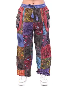 Caravan Closet Boho Celestial Grove Patchwork Harem Pants