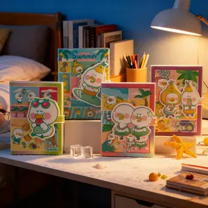 Beach Duck Notebook 36K Kawaii Cute Stationery, Soft Puffy Cover, for Girls, Teens & Women – Drawing, Writing, Scrapbooking, Aesthetic Diary Best Gift for Christmas Day,Birthday Day,Black Friday,CyberMonday