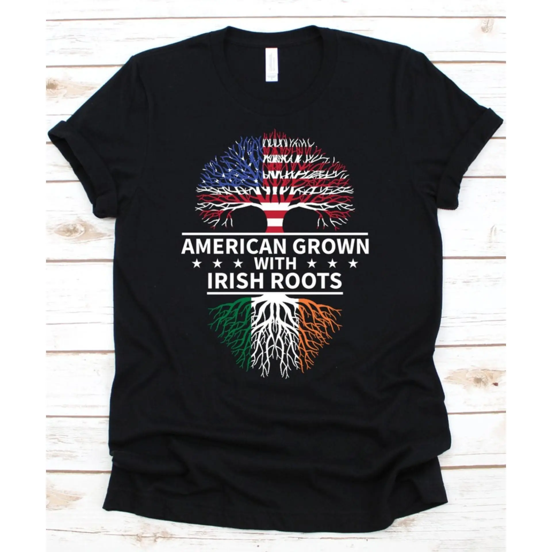 Men's Crew Neck Short-Sleeve Cotton Knit Fabric T-Shirt - Regular Cut, Ireland Flag Positioned Print, Machine Washable Casual Sports Top for Irish Heritage Pride, All-Season, None, Do Not Dry Clean