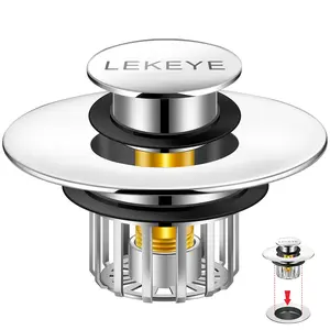 LEKEYE Tub Stopper | Shower Drain Hair Catcher | Pop-up Drain Stopper with Strainer | Bathroom Bathtub Plug | Drain Protector for 1-1/2 to 1-3/4" Bath Drain Hole