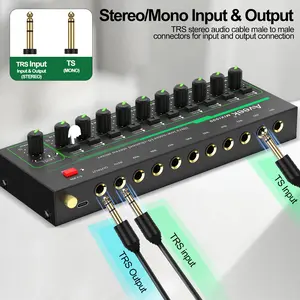 Aveek 10 Channel  - Mini 10 Stereo Audio Mixer, Low-Noise for Precision Sub-Mixing,1/4" TRS Input/Output Ideal for Stage Metal Adapter Compact Durable microphone sound  mixer