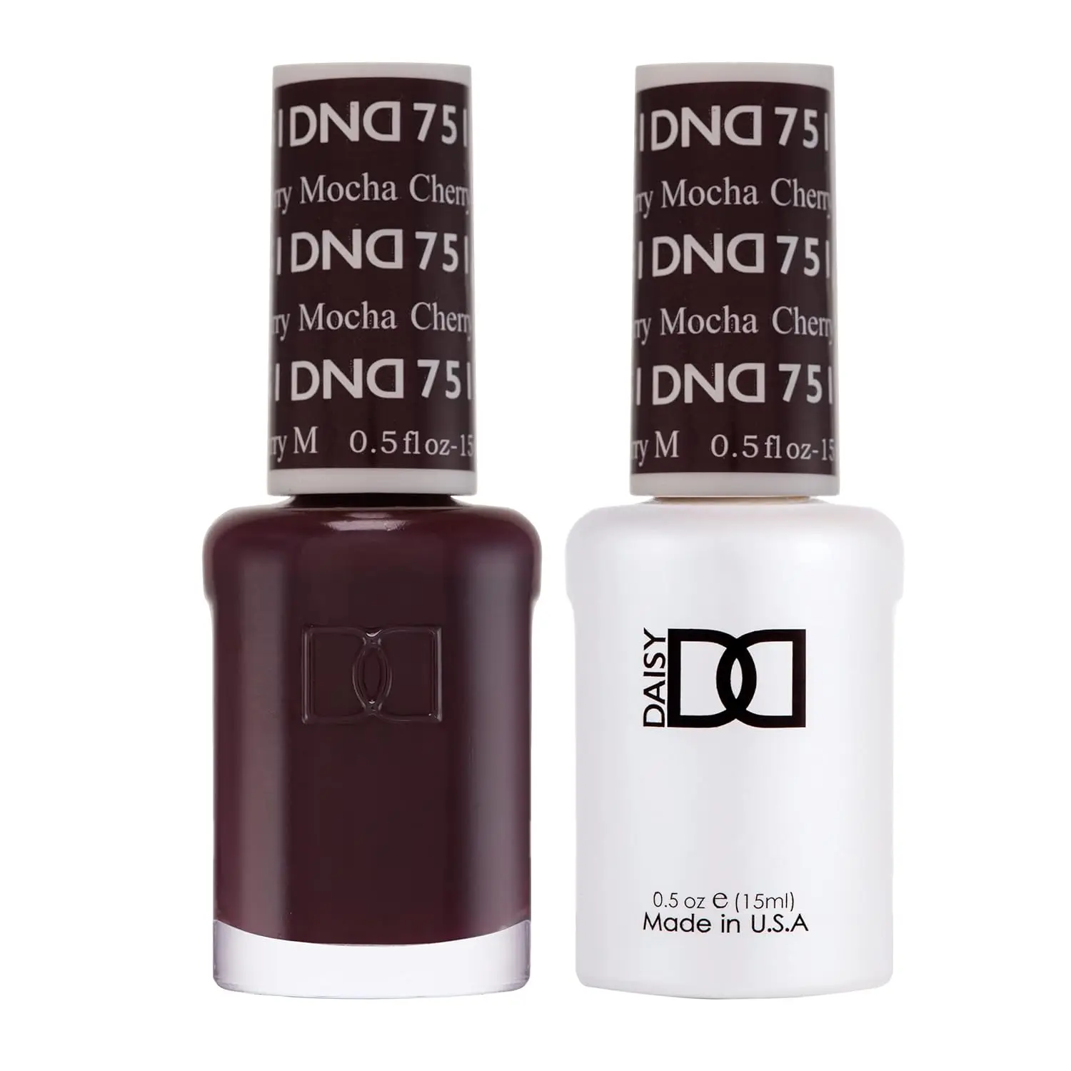 DND DC Gel Polish & Lacquer Duo Set, Cherry Mocha 751 Manicure Cosmetic - UV/LED Gel & Air Dry Lacquer for Easy Nail Art, Youth-Focused Flawless Chip-Free 0.5 oz Nail Supplies with Quick Drying, Bottle, Glossy Nails