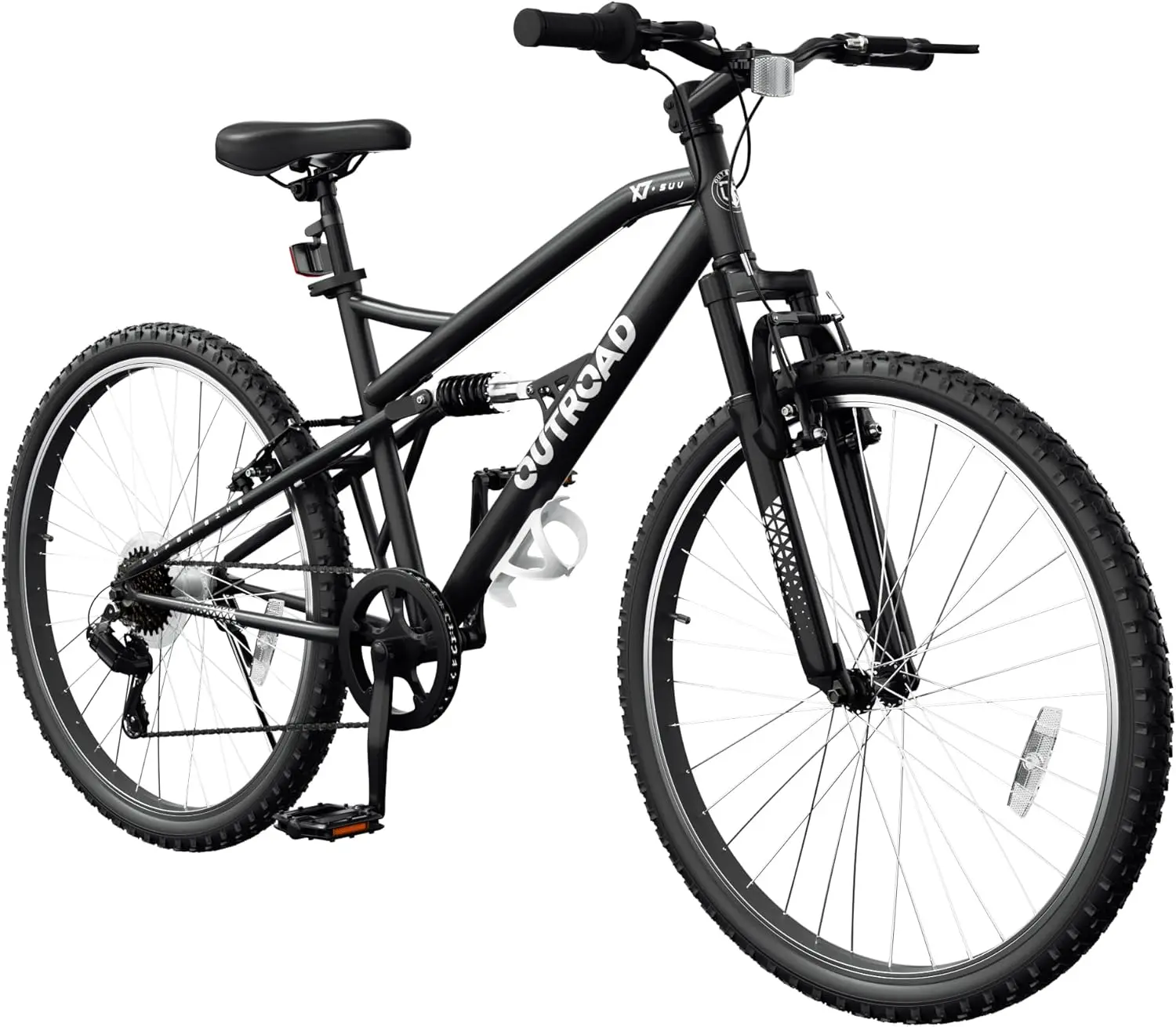 OUTROAD Mountain Bike, 26 inch Outdoor Cycling Bike, 7-Speed/High-Carbon Steel/V Brake MTB Bicycle, Adjustable Ergonomic Seat Bikes for Adult, Men and Women, Multiple Colors