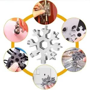 18-In-1 Stainless Steel Outdoor Furniture Portable Multi-Functional Tool Hexagon Octagonal Snowflake Wrench, Durable & Versatile Hand Tools, Outdoor Multifunctional Tools