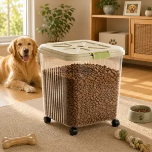 Large-Capacity Pet Food Storage Bin, Specifically For Dog Food, Pet Food Container With Wheels For Easy Movement, Suitable For All Dog Breeds
