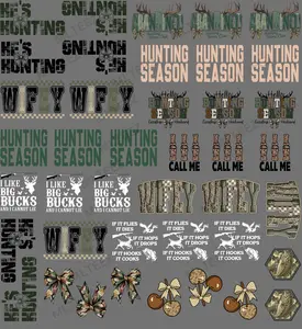 HE'S HUNTING (2) TRUCKER HAT PREMADE GANGSHEET - 22X24 DTF TRANSFERS - DIRECT TO FILM
