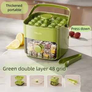 Ultra-large food-grade 48-compartment ice bucket, ready to eat at any time - suitable for home, office, and outdoor use - no need for electricity, manual ice making, the perfect gift for friends and family