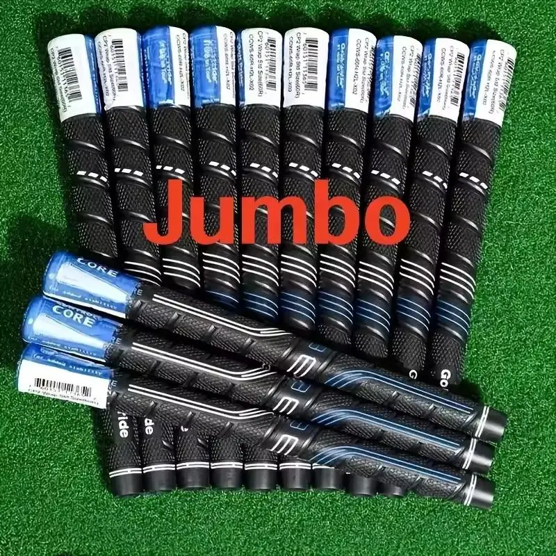 13PCS Golf Club Grips, Standard/Mid/Jumbo 3 Sizes Non Slip All Weather Rubber Replacement Golf Grips, Shock Absorbing Golf Grips for Drivers, Irons, Wedges & Fairway Woods