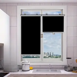 Stretchable Insulated Sunshade Curtain, No-Drill Window Blind, Office Sunroom Heat Protection, Kitchen Balcony Living Room Shade, Thermal Insulated Curtain