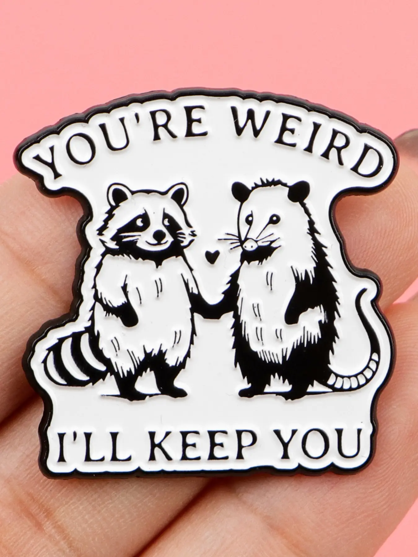 Adorable Raccoon & Quote Enamel Pin, Lapel Pins, Durable Metal Pins, Cartoon Design Zinc Alloy Badge, Fashion Backpack Accessory, Perfect Gift for Friends