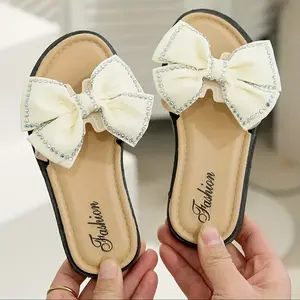 Hey Little Fashionistas! Cute Bow Girls' Slip-On Sandals - Non-Slip, Open-Toe & Breathable Lightweight | All Seasons Versatile for Christmas Gatherings, Indoor/Outdoor & Water Play! #ChristmasKidsWear #BowGirlsSandals #NonSlipKidsShoes