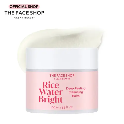 [THE FACE SHOP] Rice Water Bright Melting Cleansing Balm l Gentle Gommage Peeling Balm for Sensitive Skin, Non-Comedogenic Formula with Ceramide & Vitamins l Easy Makeup Removal & Improves Dull Skin Tone l Korean Skincare