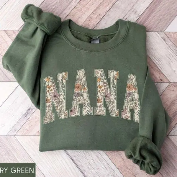 Floral Nana Sweatshirt, Cute Nana Crewneck, New Nana Sweater Gift for Grandma