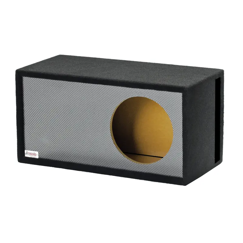 Atrend 12LSVB Single 12 in Vented SPL Subwoofer Box – Black Carbon Fiber
