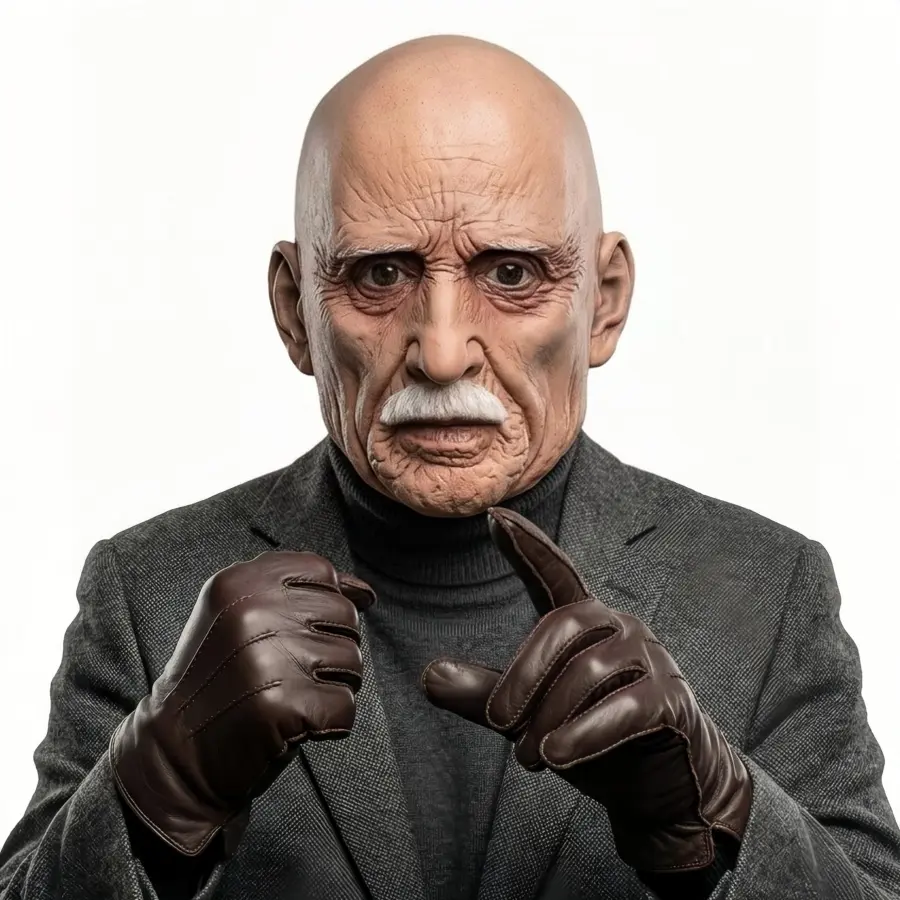 Ultra-Realistic Full Face Bald Old Man Latex Mask - Comfortable Halloween Costume Accessory with Unique Mask Design, Photo Prop for TikTok Pranks (Festive & Party Supplies)