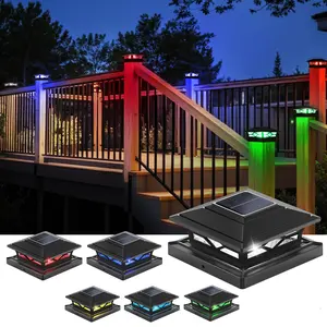 FabStyl Solar Post Cup RGB Lights, 8 Light Colors, Suitable for 4''x4'' or 5''x5'' Wooden & Vinyl Posts, Perfect for Garden, Patio, Deck, Fence or Walkway, Waterproof for Outdoor Use
