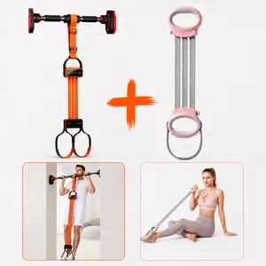 2-in-1 Home Fitness Set - Pull-Up Assist Strap and Multi-Spring Resistance Bands for Strength Training
