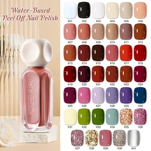 10ml Quick Dry Water-Based Nail Polish, Nail Care, 41 Colors, Peelable, No-Bake, Easy to Remove, Fragrance-Free, Hypoallergenic, Alcohol-Free, Suitable for Home Salon Nail Art Design DIY Manicure, No Need UV Lamp