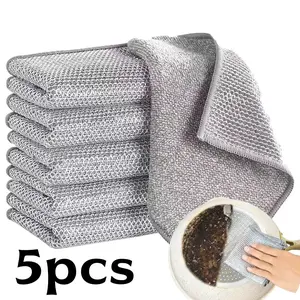 10 Piece Metal Wire Dishcloth Set, Durable Kitchen Cleaning Cloths, Reusable and Washable, Perfect for Daily Use
