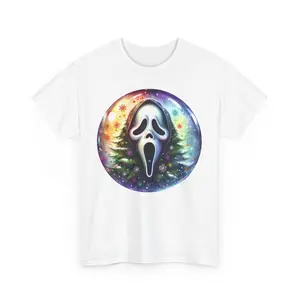 Holiday Slashers: Ghostface Christmas T-Shirt Casual Graphic Festive Tee graphic tee