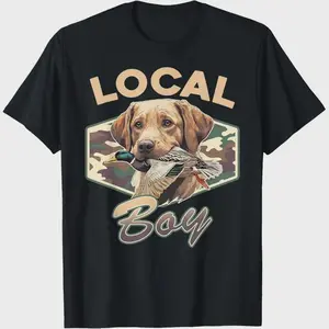 Youth and Adult Camo Southern Local Boy Shirt, Labrador Duck Hunting Outdoor Nature T-Shirt, Trending Summer Outfit,Gift For Dad and Son
