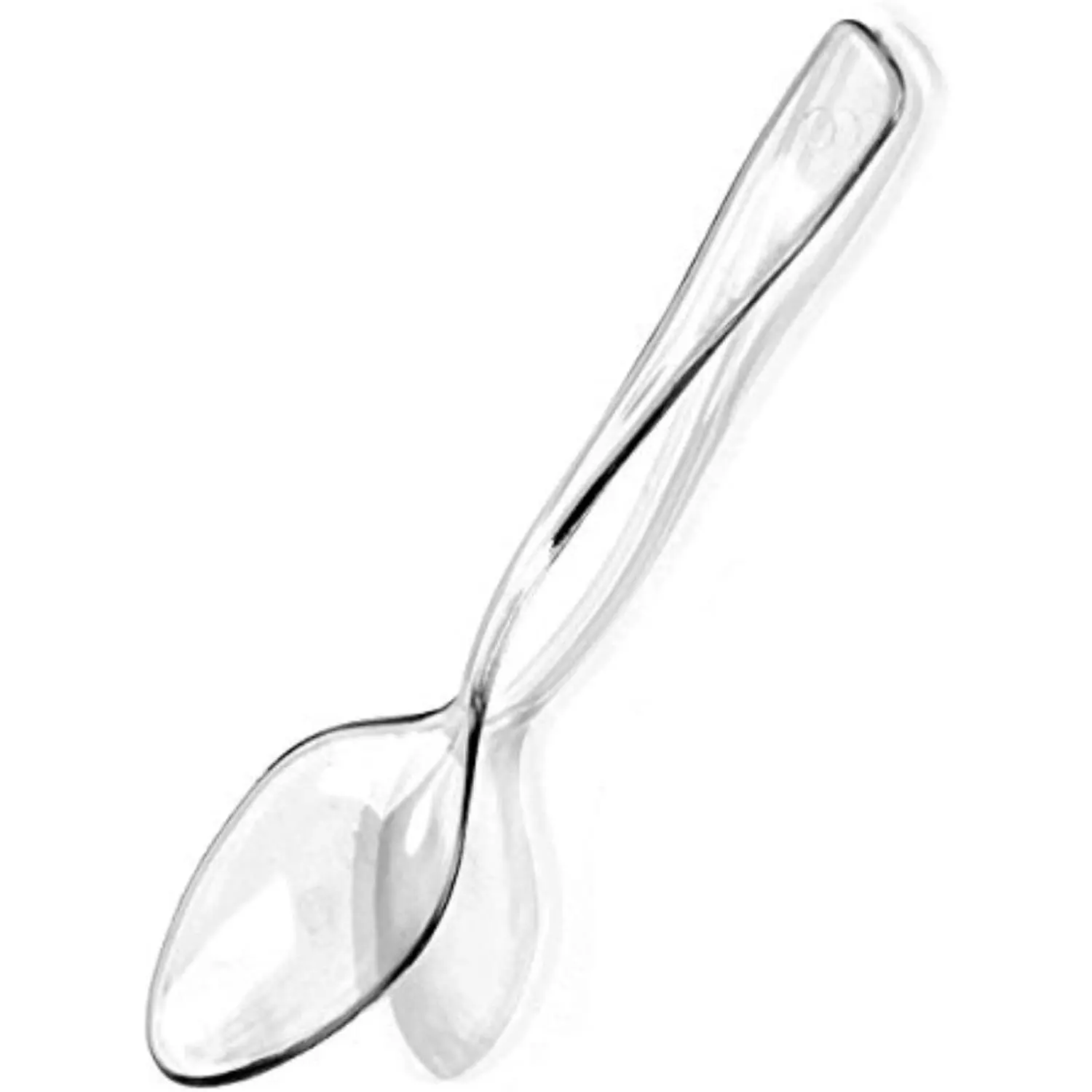 100 Clear Mini Plastic Spoons - 3.75" Dessert & Ice Cream Spoons