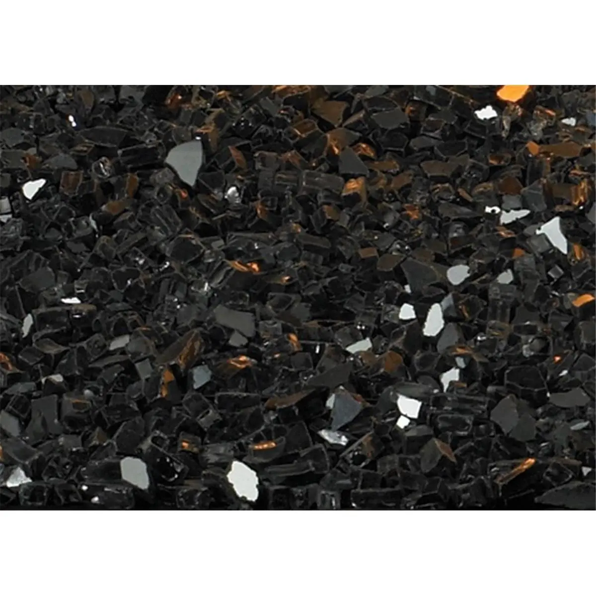 Broilmaster DG1BKP Decorative Polished Reflective Crushed Glass - 1 sq. ft., Black, Consistent Particle Size, Tumbled to Soften Edges, Safe and Easy-to-Handle for Loft Fireplaces