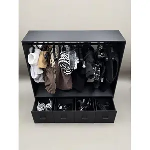 Labubu Closet Wardrobe Large Plus 10 Hangers Hanging Clothes Organizer for Labubu Dolls Storage Solution