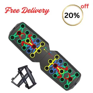 IronPush™ System Foldable Push-Up Board for Chest & Arms Training with 14-in-1 Color-Coded Positions Portable Non-Slip Base for All Fitness Levels