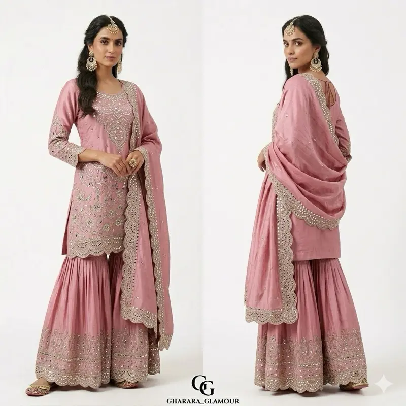 Women's Ethnic Boho Sharara Casual Dress - Comfortable Women's Casual Dresses, Everyday Clothes Outfit, Casual Boho Bohemian