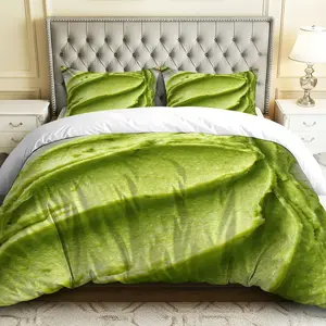 3PCS Duvet Cover Set, 1 Duvet+2 Pillowcases(Without filler), Green Avocado Themed Bedding, Summer Bedding Set, Soft Comfortable Lightweight Suitable for decoration Bedroom Hotel Guest Room Dormitory.