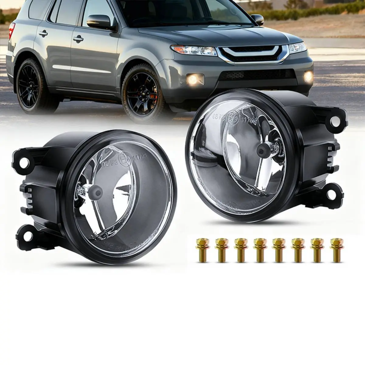 Nilight Fog Light Assembly - Car Accessories, Accessories for Car, Automotive Replacement Parts Compatible with 2005-2014 Ford Mustang, Focus, Explorer, Ranger; Nissan Frontier; Lincoln Navigator; Honda Accord, Pilot, Fiat 500, Scion
