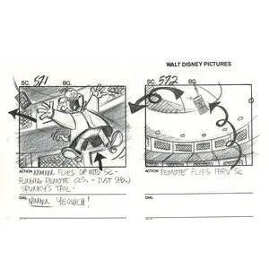 Chip n Dale Rescue Rangers Original Production Animation Storyboard Walt Disney FIRST EPISODE 1988 A163