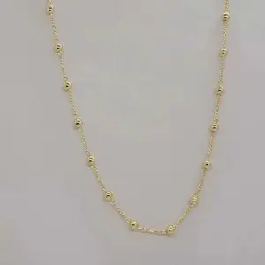 Brand New Brazilian 18k Gold Filled Beaded Necklace