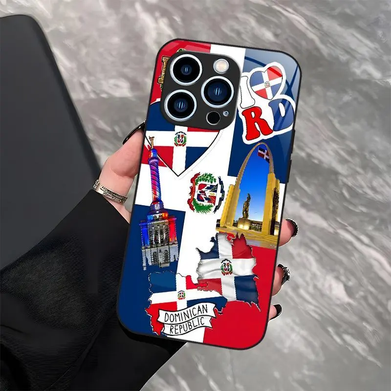 Dominican Pride Transparent Case - Premium Soft TPU Shockproof Phone Case for iPhone 14 Pro Max, Dominican Republic Phone Case, Phone Case, Case--975