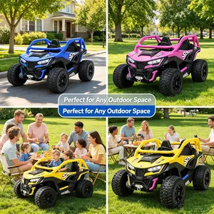 24V Ride on Toys for Big Kids 10AH Real Spacious 2-Seater, 4 x75W Motor 5MPH Ride on Car Kid UTV for Kids 3-8, EVA Tire, Remote Control, Bluetooth Music, 4 Spring Suspension (Red)