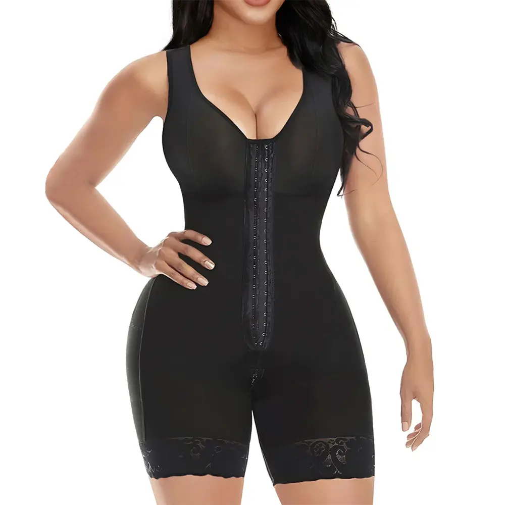 ZZMAGIC Colombian Fajas Shapewear for Women - Full Body Waist Trainer Bodysuit with Lace | Tummy Control, Hourglass Compression, Spandex Nylon, Smooth & Breathable, Everyday Piece