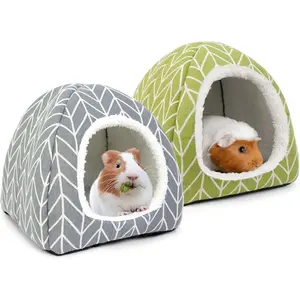 2 Pieces of Guinea Pig Hiding Nest -10.24 X 10.24 Inches Washable Plush Small Animal House, Thickened, Suitable for Comfortable Nests for Hamsters, Chinchillas, Hedgehogs, Ferrets, Pets, Essential for Pet Owners